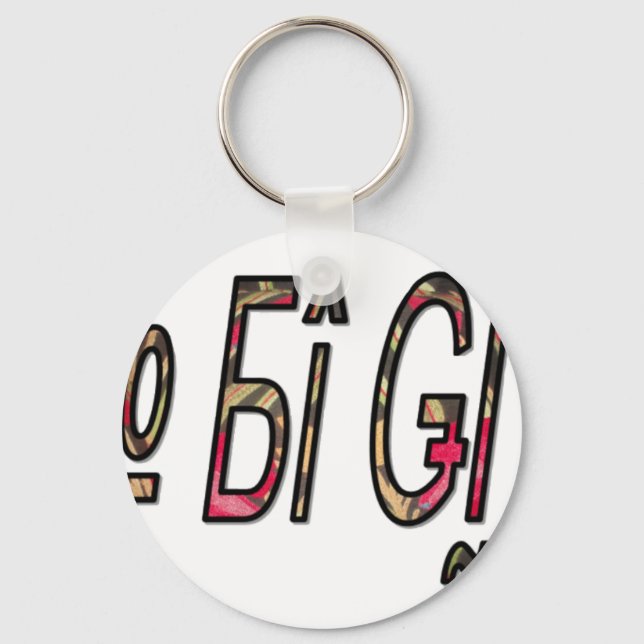 No Bigiji Text Art Print Keychain (Front)