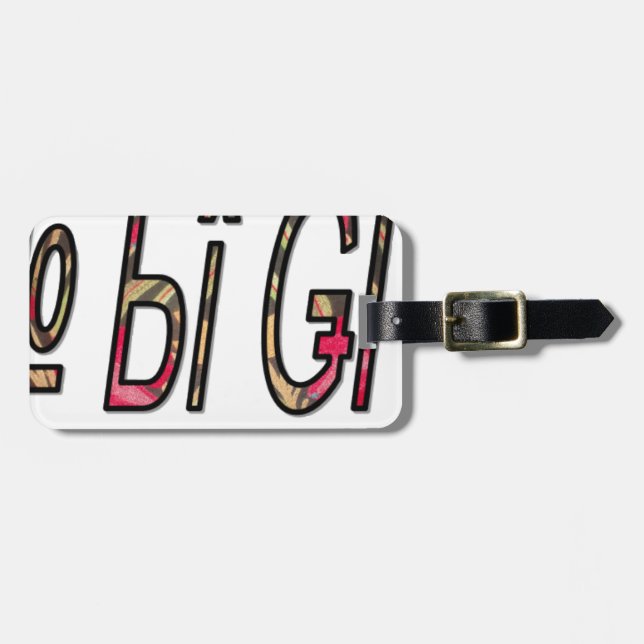 No Bigiji Text Art Print Luggage Tag (Front Horizontal)