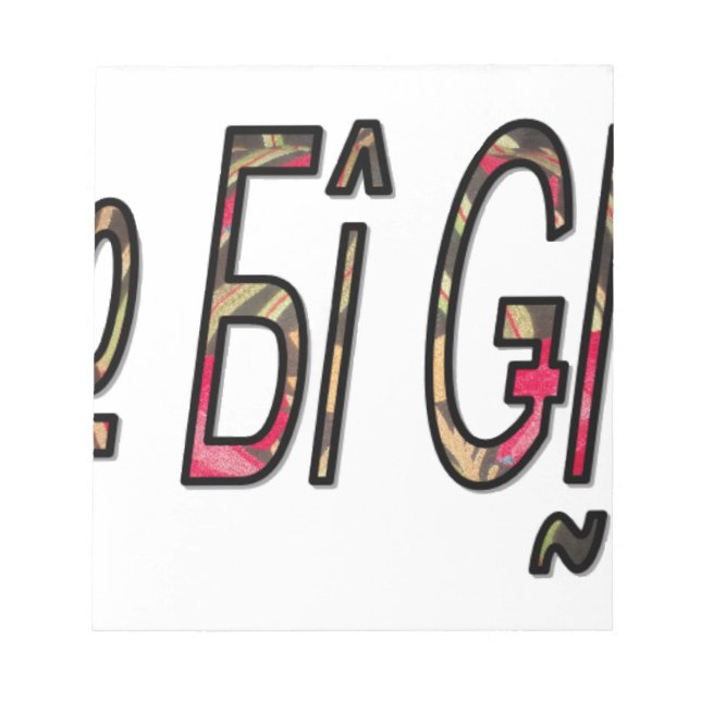 No Bigiji Text Art Print Notepad (Front)