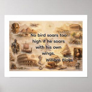 No Bird sails too high -William Blake Poster