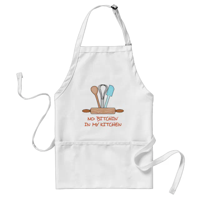 Customized Apron No Bitchin In My Kitchen Personalized Aprons Chef Gifts  Grilling Apron For Baking Cooking