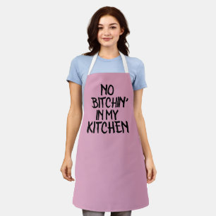 NO BITCHIN' MY KITCHEN RETRO PINK KITCHEN APRONS