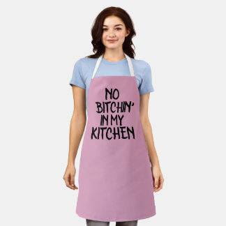 NO BITCHIN' MY KITCHEN RETRO PINK KITCHEN APRONS