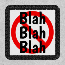 NO Blah Blah Blah Sign in Red, White and Black
