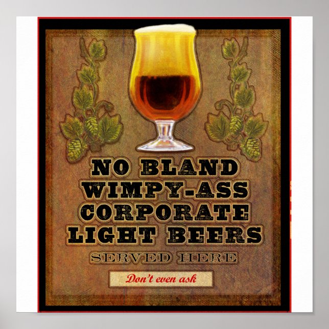 No bland beers served here poster (Front)