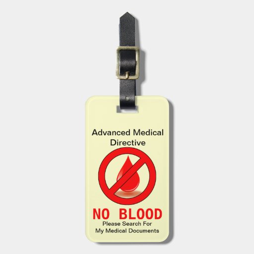 No Blood Bag Tag | Zazzle