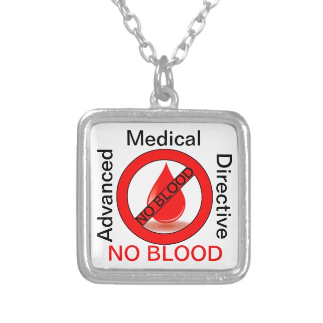 No Blood Silver Plated Necklace (Front)