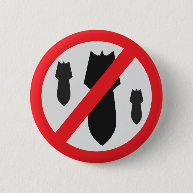 No Bombs - Peace Button (Front)