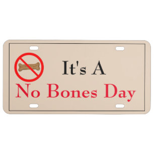 No Bones  Day Illustrated License Plate