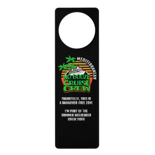 NO BOOZE CRUISE CREW Friends Group Travel Door Hanger