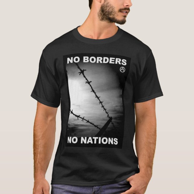 no borders no nations t-shirt (Front)