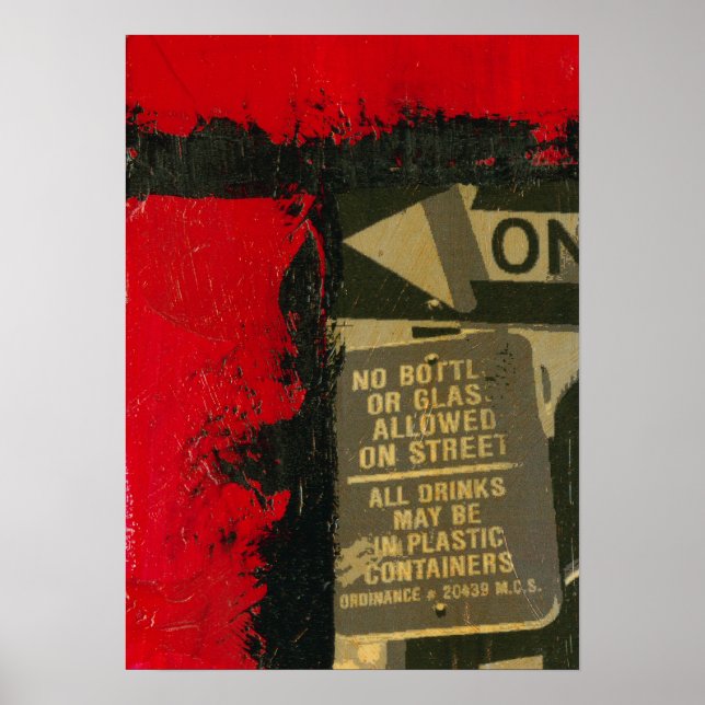 No Bottles or Glass Allowed Poster (Front)