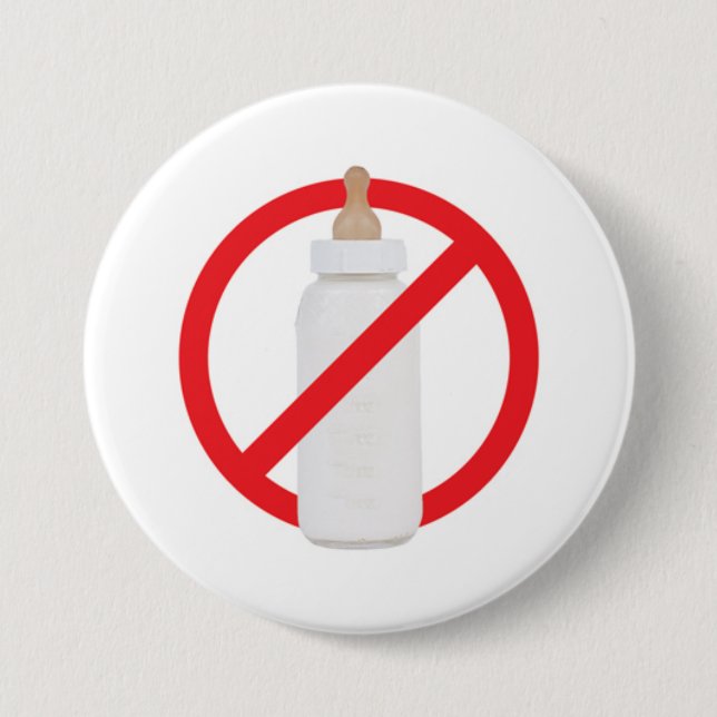 No bottles pinback button (Front)