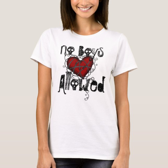 No Boys Allowed Barbed Wire Heart Tee (Front)