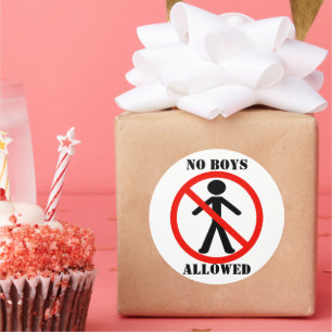 No Boys Allowed Classic Round Sticker