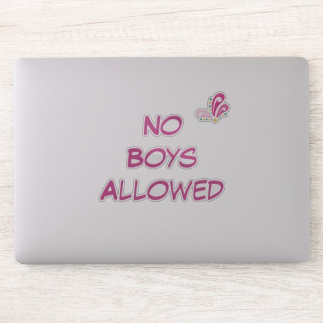 No Boys Allowed Custom Text Sticker (Computer)