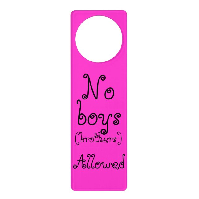 No Boys Allowed Door Hangers (Front)