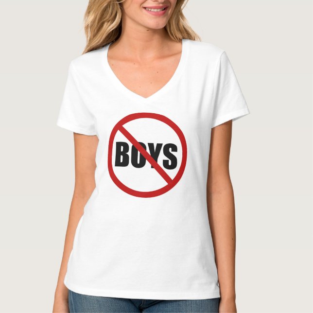 No Boys Allowed Sign Statement Women's Tee Shirt (Front)