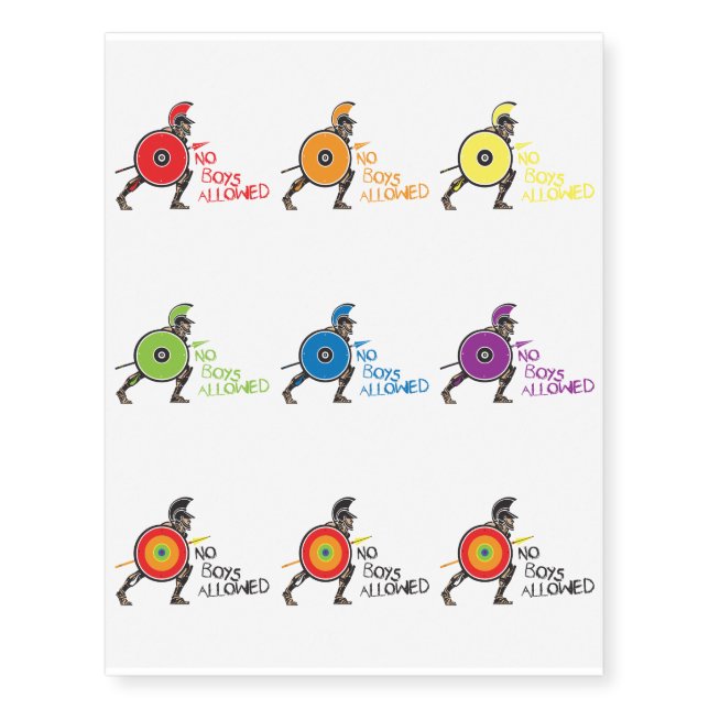 No Boys Allowed! Temporary Tattoos (Front)