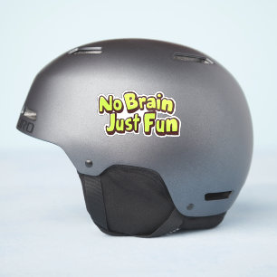 No Brain Just Fun Yellow Text Sticker