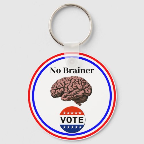 No Brainer Vote Keychain