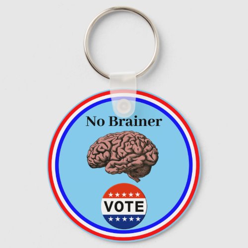No Brainer Vote Keychain