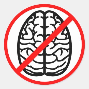 No Brains Tag Label by imagefactory at Zazzle