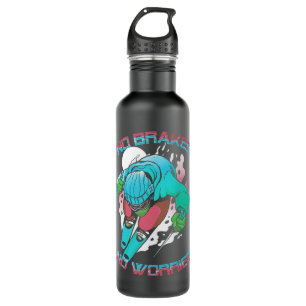 No Brakes Worries 2Winter Sports 2Skiing Ski Skier Stainless Steel Water Bottle