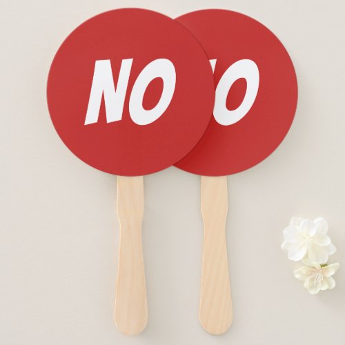 No bright red double sided quiz game signboards hand fan
