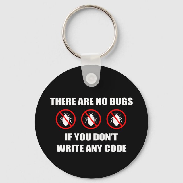No bugs No code Keychain (Front)