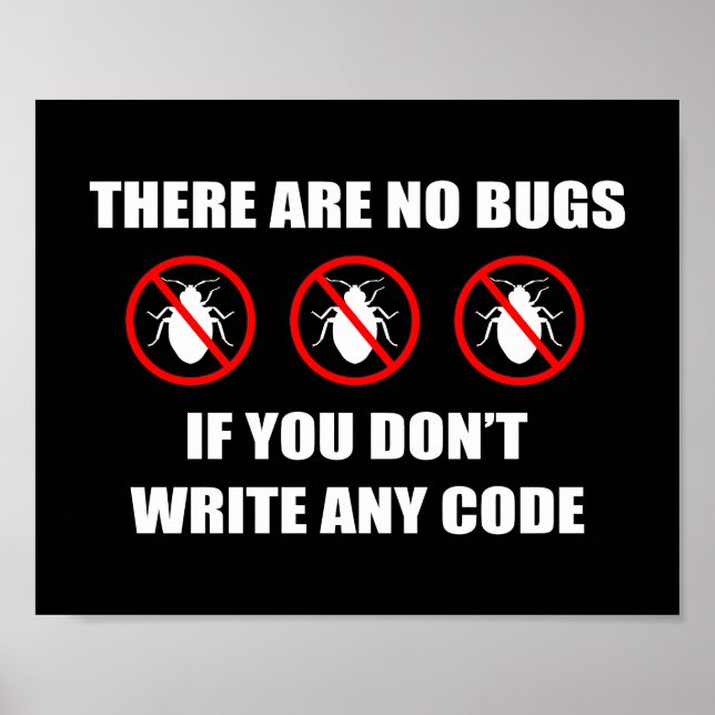 No bugs No code Poster (Front)