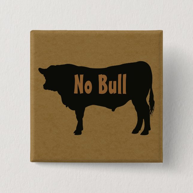No Bull Angus Bull Button (Front)