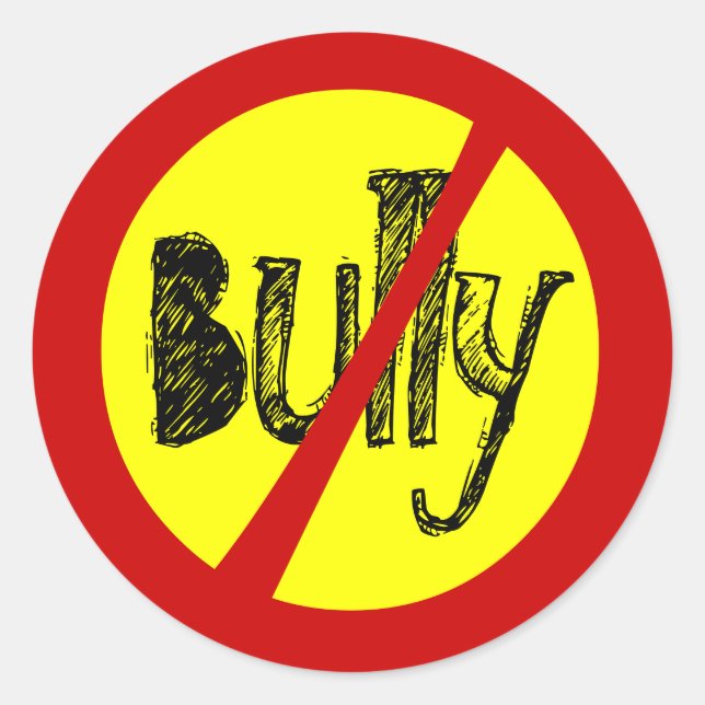 No Bully Anti Bully Bullying School Sticker (Front)