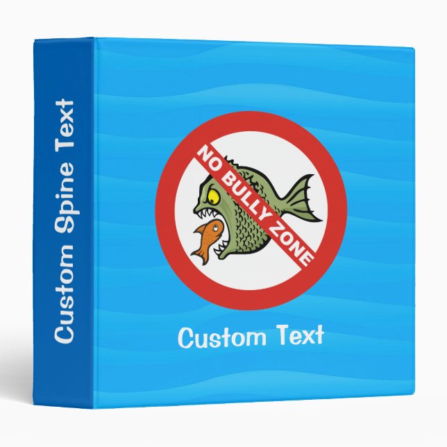 No Bully Zone 3 Ring Binder (Front/Spine)