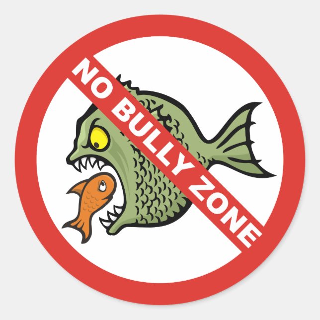 No Bully Zone Classic Round Sticker (Front)