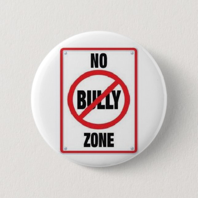No bully zone pinback button (Front)