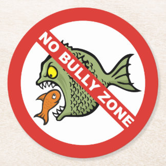 No Bully Zone Round Paper Coaster