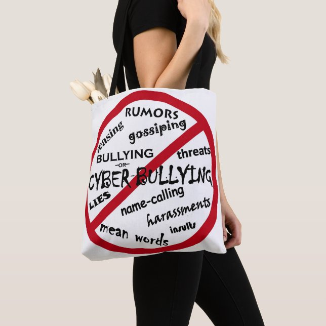 No Bullying Message Rather Choose Kindness Be Kind Tote Bag (Close Up)