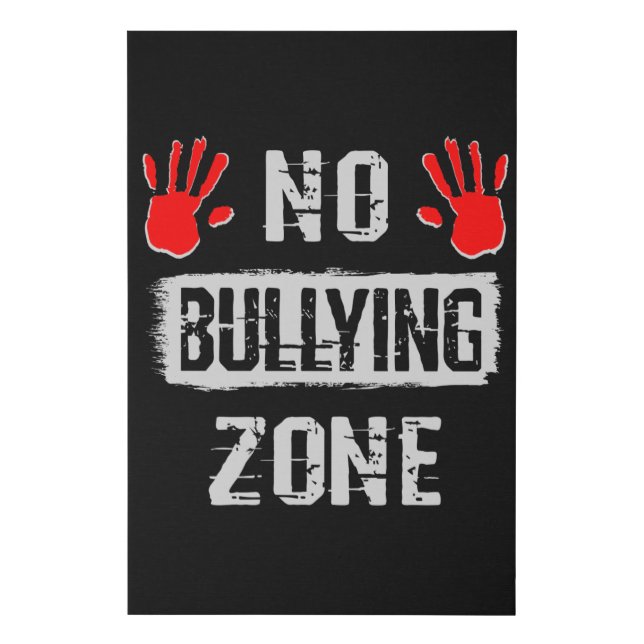 No Bullying Zone Faux Canvas Print (Front)