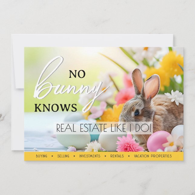 No Bunny Knows Real Estate Realtor Spring Postcard (Front)