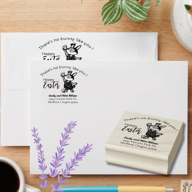 No Bunny like you I Easter Return Address  Rubber Stamp (No Bunny like you I Easter Return Address Rubber Stamp)