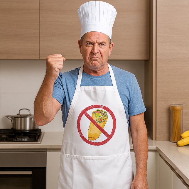 No Burritos Allowed Sign Humorous Food Ban  Adult Apron (Creator Uploaded)