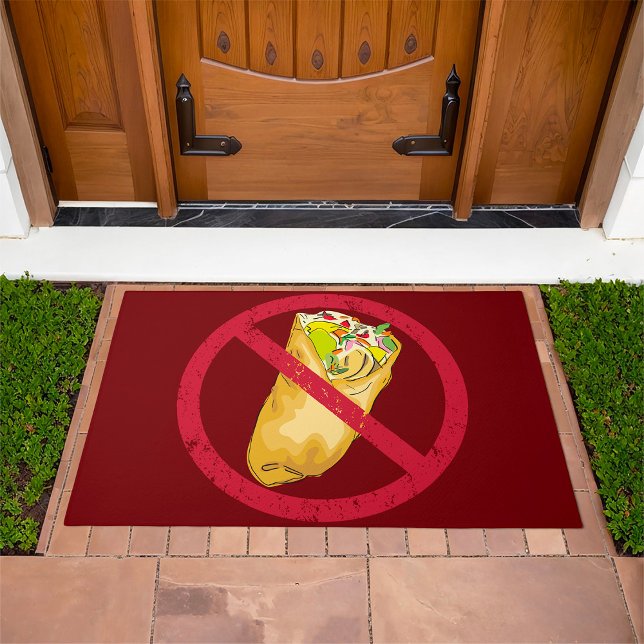 No Burritos Allowed Sign Humorous Food Ban  Doormat (Creator Uploaded)