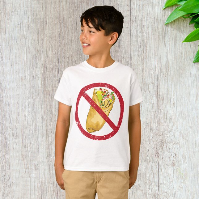 No Burritos Allowed Sign Humorous Food Ban  T-Shirt (Creator Uploaded)