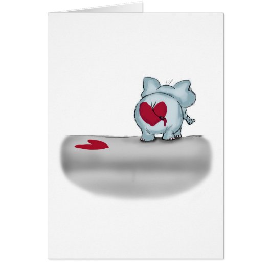 No buts about it - Elephant Butt with heart Cards (Front)