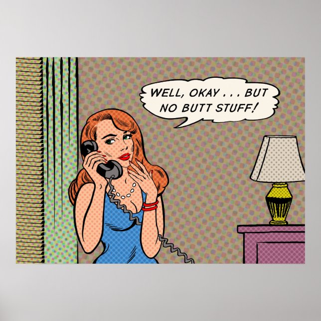 "No Butt Stuff” Retro-Style Poster (Front)