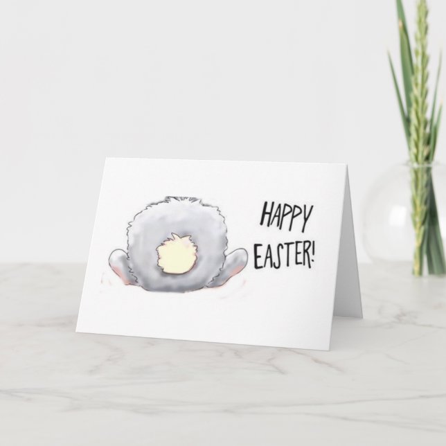 NO ***BUTTS*** ABOUT IT "HAPPY EASTER" WISHES HOLIDAY CARD (Front)