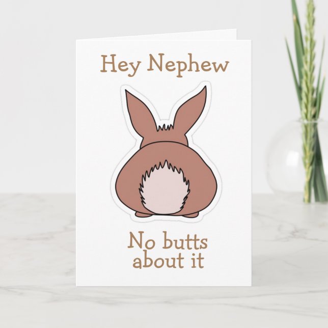 NO "BUTTS" ABOUT IT *NEPHEW* HAPPY EASTER   HOLIDAY CARD (Front)