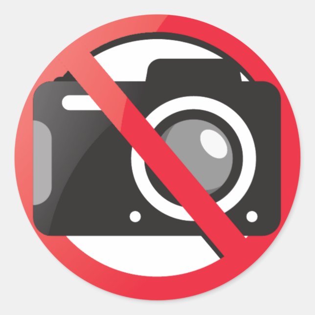No camera allowed classic round sticker (Front)
