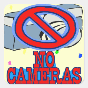 No Cameras Sign Square Sticker